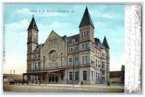 c1905 Union R.R. Depot Exterior Building Louisville Kentucky KY Vintage Postcard