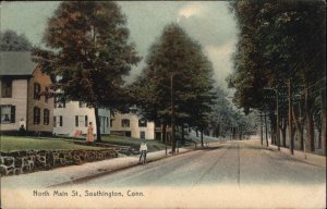 Southington Connecticut CT North Main St. Birdseye View 1900s-10s Postcard