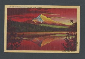 Ca 1925 Post Card Mt Hood Oregon Sunrise Scene Occuring Only Twice a Year