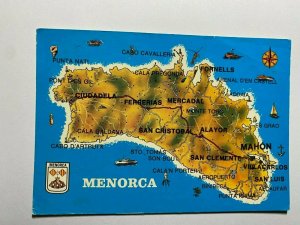 POSTED   PICTURE POSTCARD -  MENORCA MAP     (KK845)