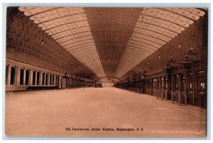 c1910 The Concourse Union Station Train Terminal Washington DC Vintage Postcard