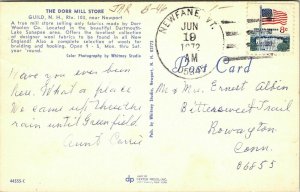 Dorr Mill Store Guild New Hampshire NH Postcard Cancel PM Newfane VT WOB Note 