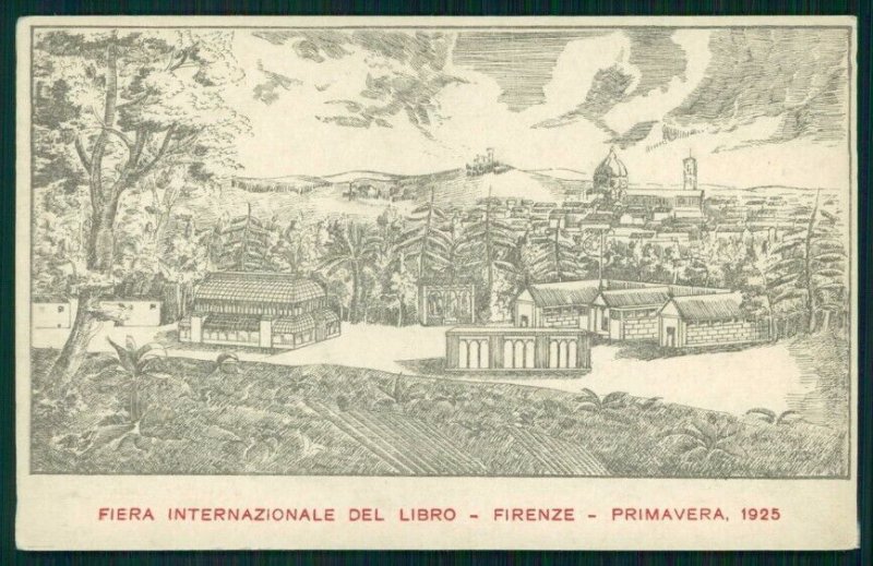Firenze citt� Fiera Internazionale del Libro 1925 cartolina TC6149
