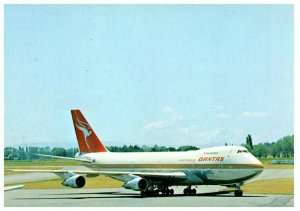 Quantas 747B Tall as a Six-Story Building Airplane Postcard