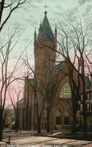 Vintage Postcard 1910's St. Domonic Church Portland Maine Chapel Religious