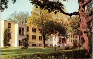 Vtg 1950s Radford Hall Wisconsin State University Oshkosh WI Chrome Postcard