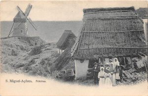 Lot289 st miguel acores feteiras portugal windmill litho