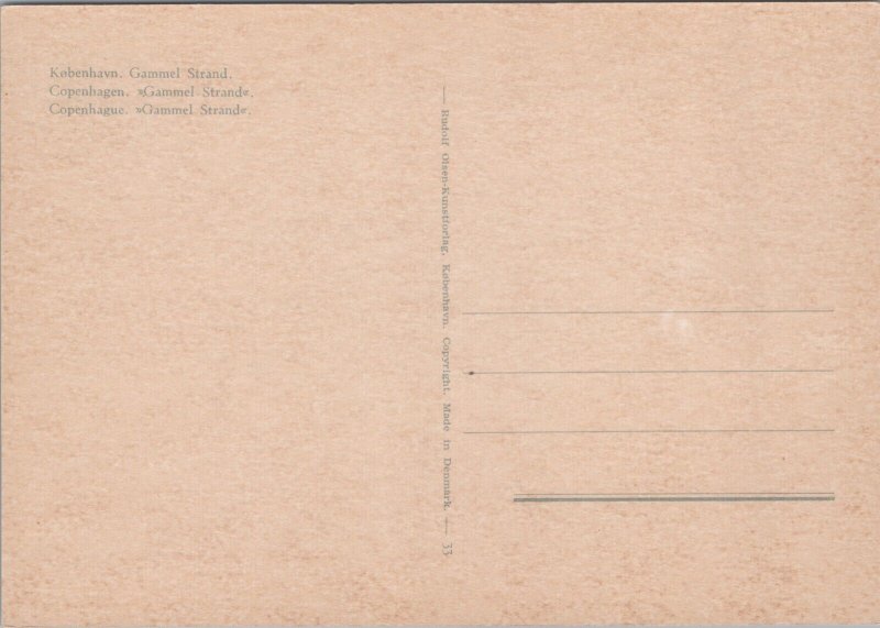 Denmark Copenhagen Gammel Strand Postcard BS.32