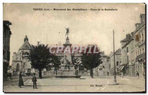 Old Postcard Troyes Monument Benefactors Place of Hosiery
