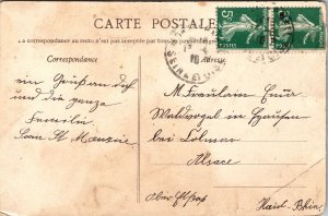 Sous Bois Travels La Chapelle Antique Postcard PM WOB Note DB 5c France 