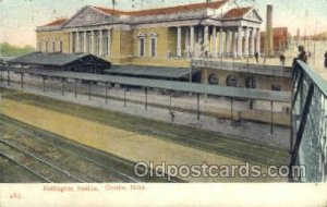 Burlington Station, Omaha, NE USA Train Railroad Station Depot 1911 internal ...