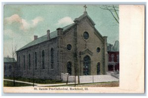 Rockford Illinois Postcard St. James Pro-Cathedral Church Exterior c1910 Vintage