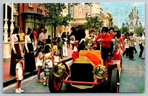 Walt Disney World  Mickey Mouse Riding Down Main Street  Postcard  1974