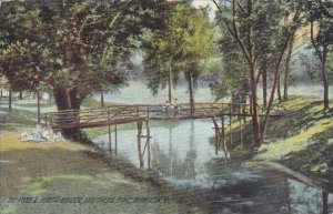 Ohio Marletta The Pond and Rustic Bridge Childerns Home 1908