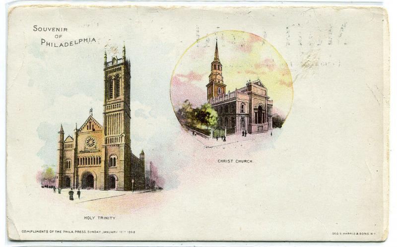 Holy Trinity Christ Church Philadelphia Pennsylvania 1900c PMC postcard