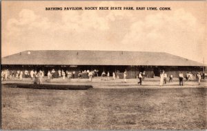 Bathing Pavilion, Rocky Neck State Park, East Lyme CT Vintage Postcard N68