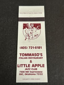 Matchbook Cover Tommaso's Restaurant Little Apple Jazz Club Oklahoma City MB184