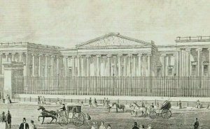 1840's J.T Wood Engraved Card The British Museum Carriages People 7B