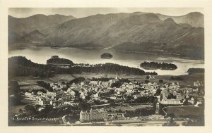 RPPC Postcard; Town View Kentwick & Derwentwater UK Lake District unposted