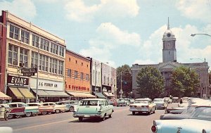 Columbia Tennessee Main Street, J.C. Penney Co. Vintage Postcard U10292