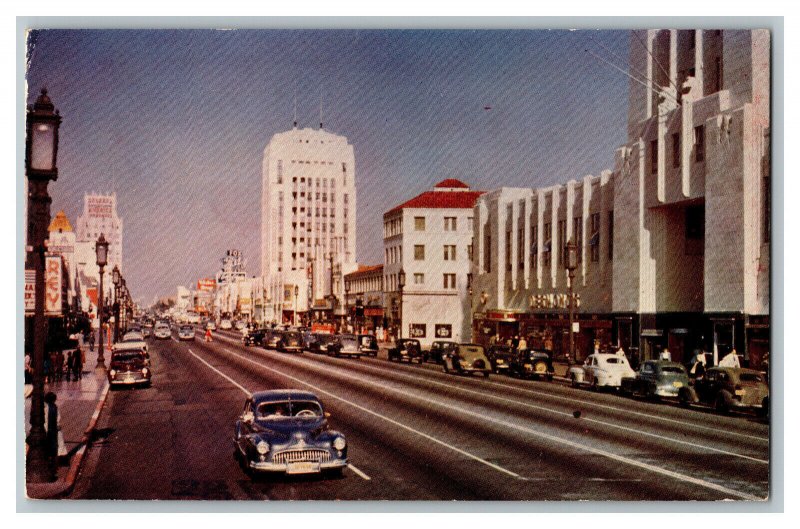 Postcard CA Miracle Mile Los Angeles California Vtg. Standard View Card Old Cars 