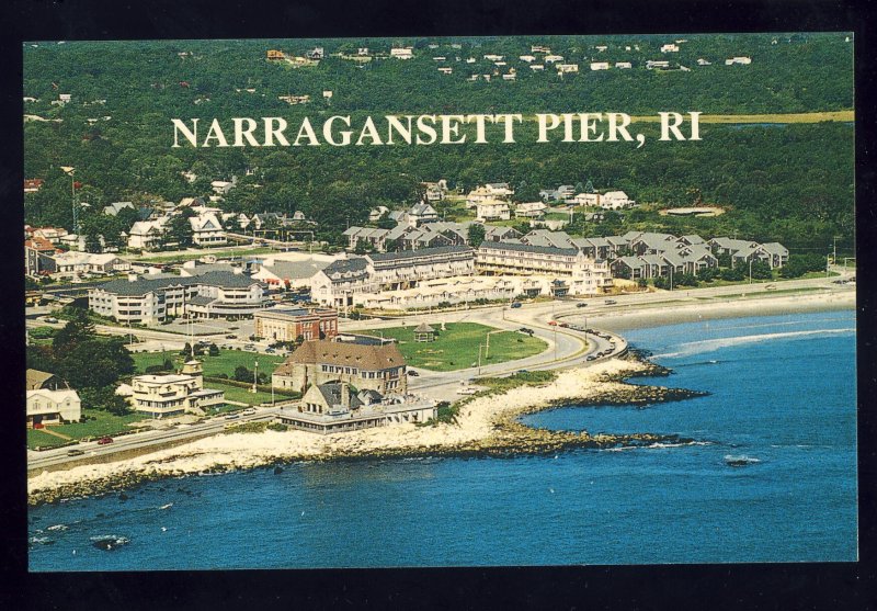 Narragansett Pier, Rhode Island/RI Postcard, Aerial View Of Towers & Beach