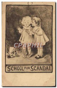 Old Postcard Fantasy Illustrator Child School for Scandal