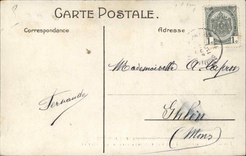 1910 BRUSSELS EXPOSITION Fire Victims Dead Pernelet Crocodiles Postcard