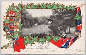 Truro NS Entrance to Victoria Park Nova Scotia Patriotic Flag 1905 Postcard H73