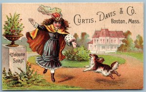 BOSTON MA SOAP ANTIQUE ADVERTISING VICTORIAN TRADE CARD