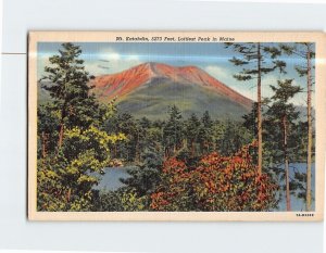 Postcard Mt. Katahdin Loftiest Peak in Maine USA