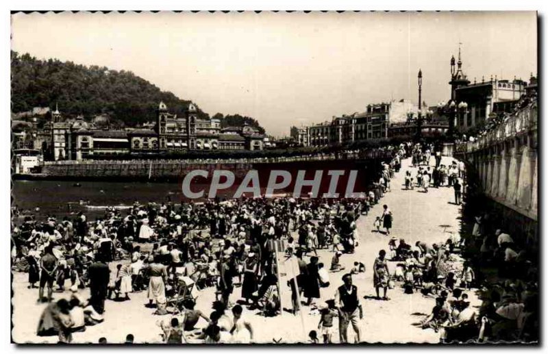 Postcard Modern Spain Espana Spain San Sebastian Vista parcial de la playa