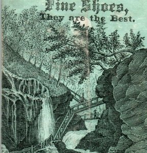 1870s Engraved McNerney & Redding H.W. Merriam's Fine Shoes Rainbow Falls P230