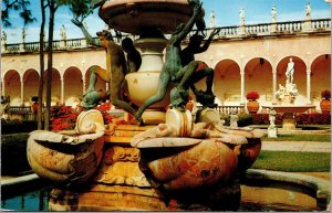 Vtg Sarasota Florida FL Fountain of the Turtles Ringling Museum of Art Postcard