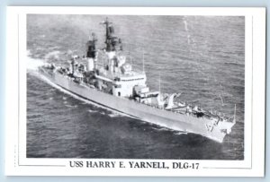 US Navy Ship Postcard USS Harry E. Yarnell DLG 17 c1950's Unposted Vintage