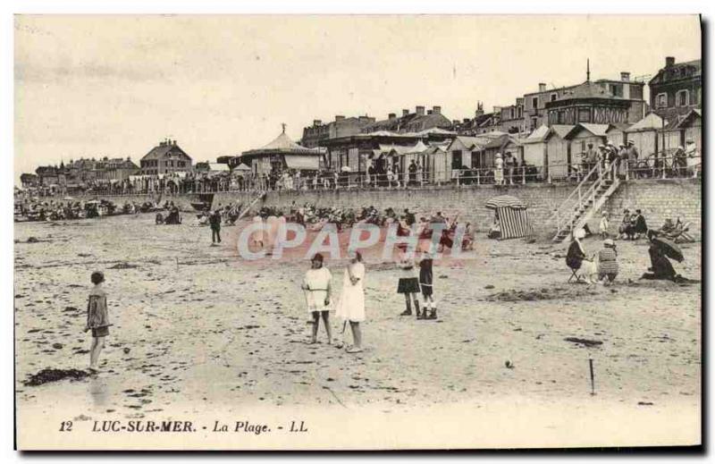 Old Postcard Luc Sur Mer The Beach