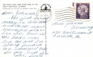 Vintage Postcard 1967 Red Rocks Lake Near Estes Park In The Rocky Mountains CO