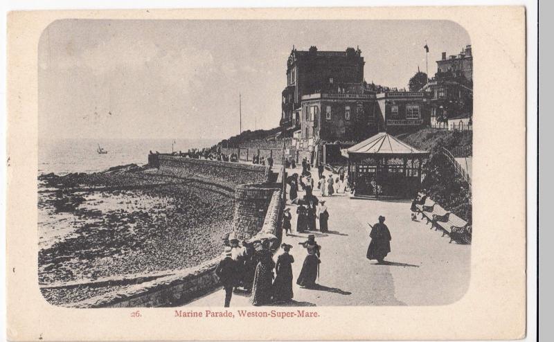 Somerset; Weston Super Mare, Marine Parade PPC, 1904 To Miss Davis, Twickenham 