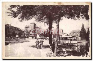 Old Postcard Annecy Place harbor and castle