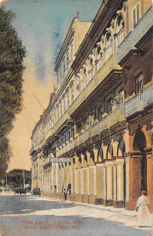 Hotel Pasaje Habana Havana Cuba 1910c postcard