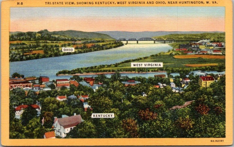 West Virginia Huntington Tri-State View Kentucky West Virginia & Ohio Curteich