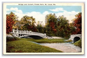 Bridge and Culvert Forest Park St Louis Missouri UNP WB Postcard Z10