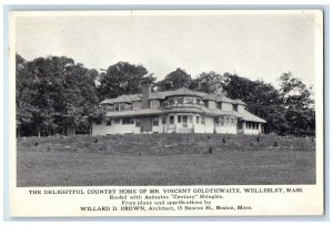 1912 The Delightful Country Home Asbestos Wellesley MA Advertising Postcard