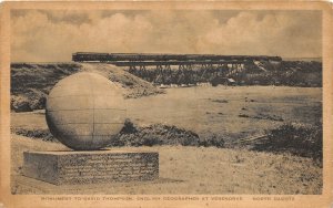 G54/ Verendrye North Dakota Postcard c1920 Monument David Thompson