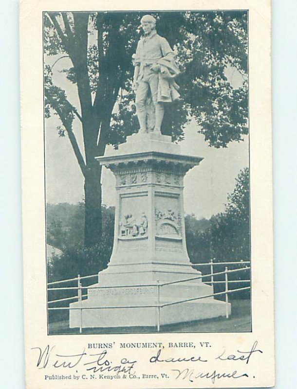 Pre-1907 MONUMENT SCENE Barre Vermont VT AE8198