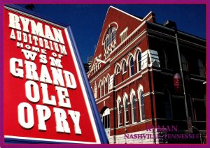 Tennessee Nashville The Ryman Auditorium Home Of The Grand Ole Opry