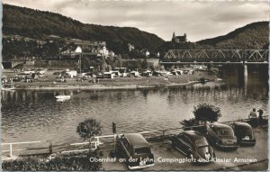 Germany Obernhof an der Lahn Campingplatz und Kloster Arnstei Vintage RPPC 03.59