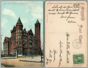 BROOKLYN N.Y. BOYS HIGH SCHOOL 1910 ANTIQUE POSTCARD