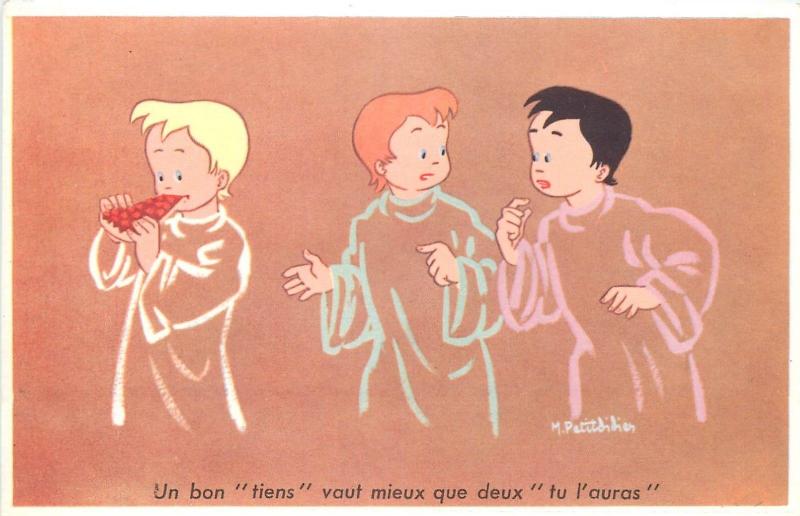 M. PETITDIDIER french artist signed children comic caricatures postcards set