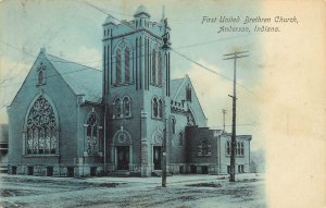 Vintage Postcard First United Brethren Church Anderson IN Madison County,